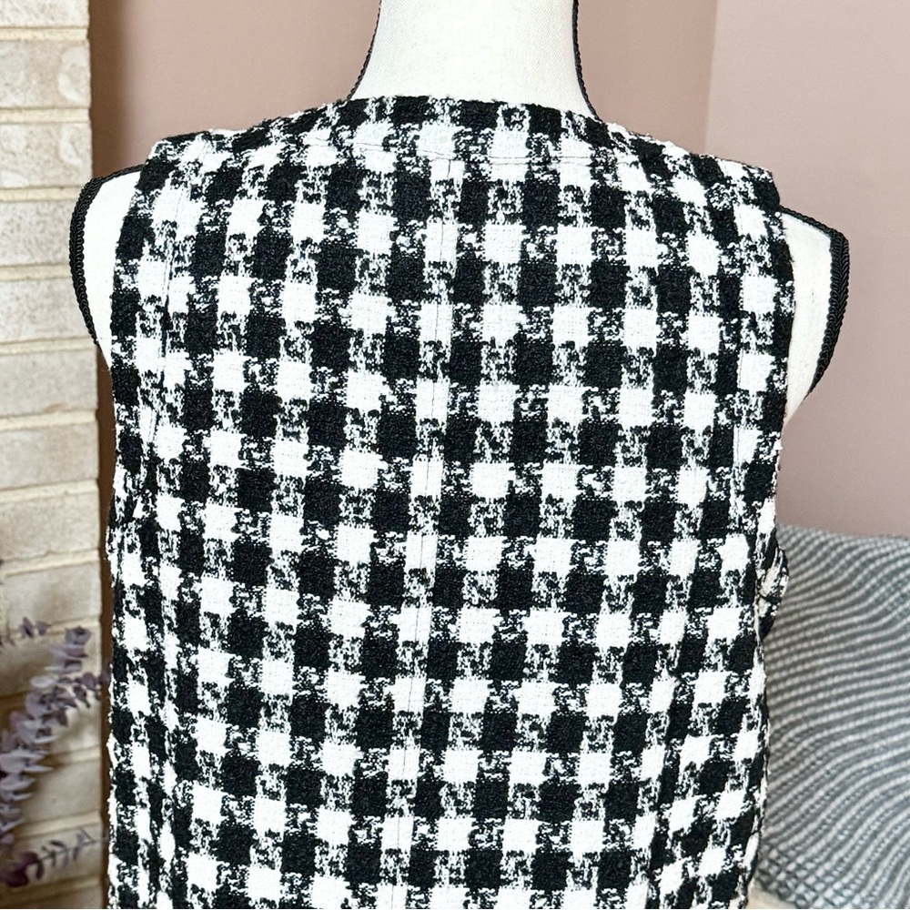 REFORMATION Tropez Mini Dress - Black Check - Picture 6 of 10